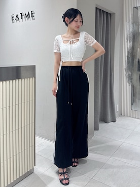 「アイテム（スウェットパンツ）」を使った、奏さん（レディース・169cm）の夏コーディネート