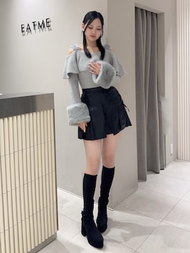 「アイテム（バレッタ/ヘアクリップ）」を使った、奏さん（レディース・169cm）の秋コーディネート