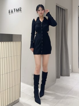 「アイテム（バレッタ/ヘアクリップ）」を使った、奏さん（レディース・169cm）の秋コーディネート