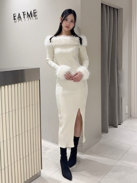 「アイテム（バレッタ/ヘアクリップ）」を使った、奏さん（レディース・169cm）の秋コーディネート