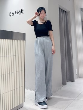 「アイテム（スウェットパンツ）」を使った、奏さん（レディース・169cm）の夏コーディネート