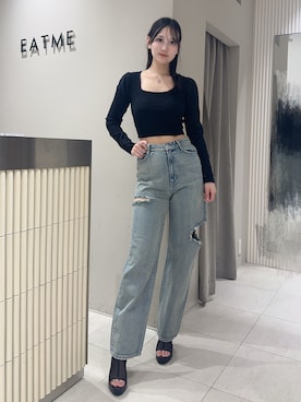 「アイテム（バレッタ/ヘアクリップ）」を使った、奏さん（レディース・169cm）の秋コーディネート