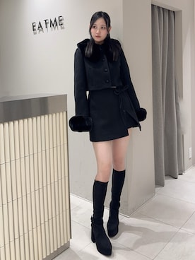 「アイテム（バレッタ/ヘアクリップ）」を使った、奏さん（レディース・169cm）の秋コーディネート