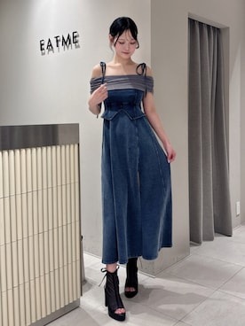 「アイテム（バレッタ/ヘアクリップ）」を使った、奏さん（レディース・169cm）の秋コーディネート