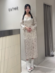 【完売】EATME カットアウトレースアップワンピース　アイボリー　花柄 カットアウトレースアップワンピース｜イートミー（EATME）公式通販