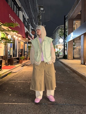 「MANASTASH（マナスタッシュ）のアイテム」を使った、kotarooooさん（メンズ・171cm）の春コーディネート