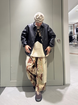 「アイテム（ライダースジャケット）」を使った、kotarooooさん（メンズ・171cm）の秋コーディネート