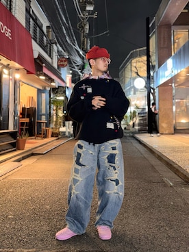 「BEAVER（ビーバー）のアイテム（トップス）」を使った、kotarooooさん（メンズ・171cm）の春コーディネート