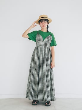 「&. NOSTALGIA（アンドドットノスタルジア）のアイテム（ワンピース）」を使った、ゆうかまるさん（レディース・153cm）の夏コーディネート