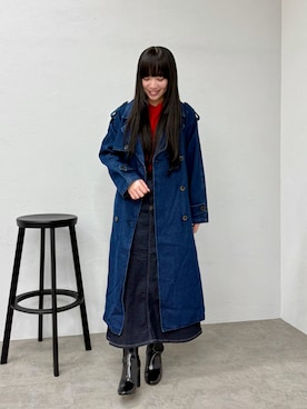 「アイテム（トレンチコート）」を使った、moeriさん（レディース・158cm・20代）の冬コーディネート