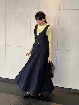 「春カラー」｜「アイテム（その他トップス）」を使った、moeriさん（レディース・158cm）の冬コーディネート