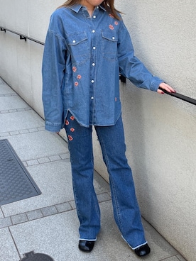 「SOMETHING（サムシング）のアイテム（トップス）」を使った、moeriさん（レディース・159cm）の春コーディネート