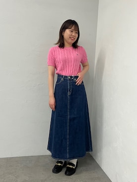 「アイテム（デニムスカート）」を使った、moeriさん（レディース・159cm・20代）の秋コーディネート