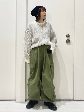 「PBLIM（ページボーイリム）のアイテム（ニットキャップ/ビーニー）」を使った、おかぴさん（レディース・155cm）の冬コーディネート