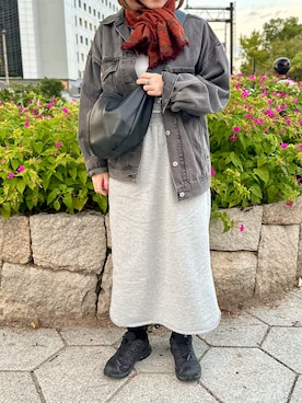 「アイテム（マフラー）」を使った、osushikkoさん（レディース・154cm）の秋コーディネート