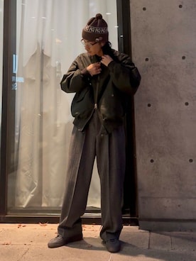 「リラックス」｜「アイテム（MA-1）」を使った、Masato  Kobiyama さん（メンズ・170cm）の冬コーディネート