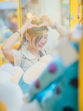 「DW（ディーダブリュー）のアイテム」を使った、Alice Huさん（レディース・153cm）の夏コーディネート