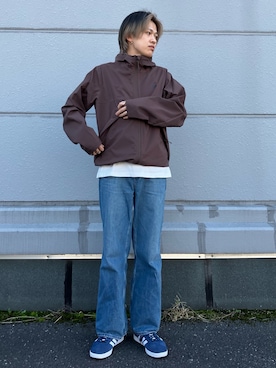 「アイテム（ナイロンジャケット、ブラウン系）」を使った、TSさん（メンズ・172cm）の秋コーディネート