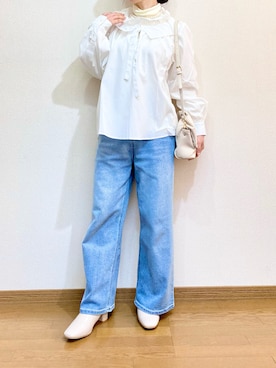 「ReMIT（レミット）のアイテム（シャツ/ブラウス）」を使った、chocotohanaさん（レディース・161cm）の冬コーディネート