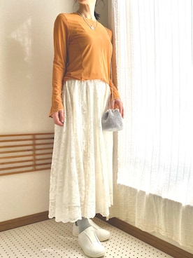 「MoonStar（ムーンスター）のMOONSTAR/810s/ムーンスター/エイトテンス KITCHE/キッチェ（スニーカー）」を使った、chocotohanaさん（レディース・161cm）の春コーディネート