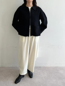 「for/c（フォーシー）のアイテム（パンツ）」を使った、for/cさん（レディース・162cm）の冬コーディネート