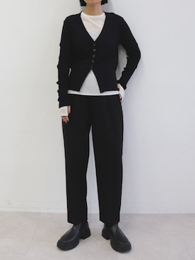 「for/c（フォーシー）のアイテム（パンツ）」を使った、for/cさん（レディース・167cm）の冬コーディネート