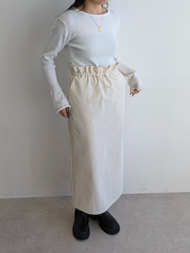「for/c（フォーシー）のアイテム（スカート）」を使った、for/cさん（レディース・163cm）の冬コーディネート