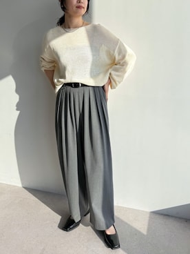 「for/c（フォーシー）のアイテム（パンツ）」を使った、for/cさん（レディース・163cm）の春コーディネート