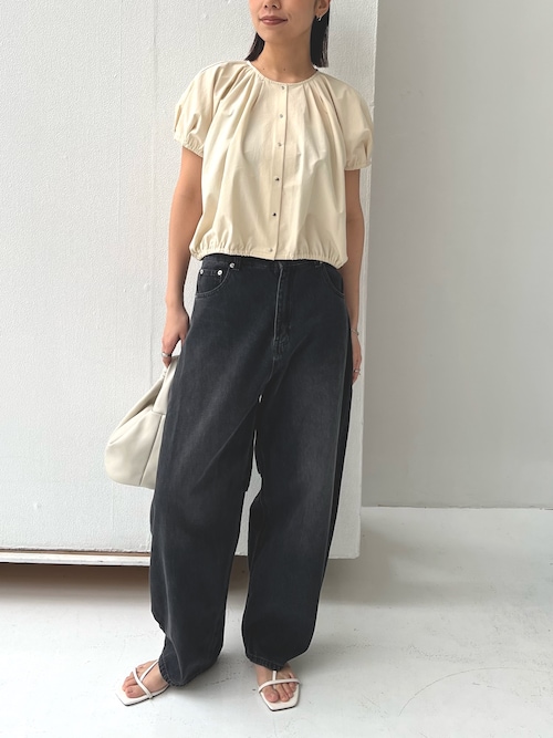 軽量ドライストレッチバルーンブラウス【サスティナブル】（シャツ