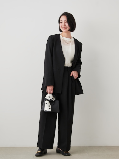 セール】[セレモニー/オケージョン対応][2点セット]Vネックノーカラー