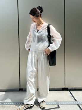 「アイテム（ブルゾン、ホワイト系）」を使った、for/cさん（レディース・169cm）の夏コーディネート