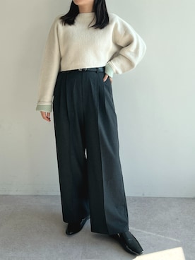 「for/c（フォーシー）のアイテム（パンツ）」を使った、for/cさん（レディース・152cm）の冬コーディネート
