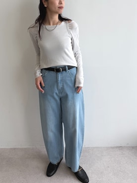 「for/c（フォーシー）のアイテム（パンツ）」を使った、for/cさん（レディース・163cm）の春コーディネート