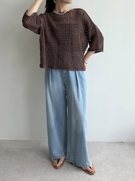 「for/c（フォーシー）のアイテム（パンツ）」を使った、for/cさん（レディース・163cm）の春コーディネート