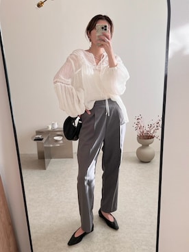 「for/c（フォーシー）のアイテム（パンツ）」を使った、for/cさん（レディース・158cm）の春コーディネート