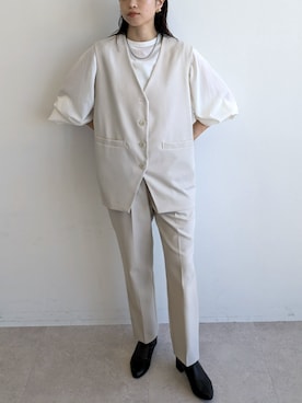 「for/c（フォーシー）のアイテム（パンツ）」を使った、for/cさん（レディース・163cm）の冬コーディネート