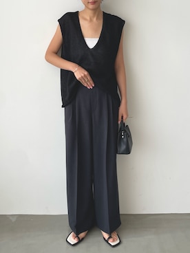 「Vネック」｜for/cさん（レディース・152cm）の春コーディネート