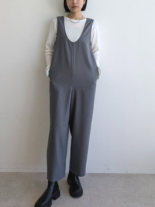 GOWEST つなぎ　オールインワン　32 セール】[低身長/高身長向けサイズ有]パウダリーツイル