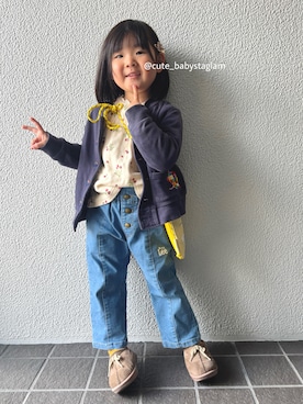 「Lee（リー）のアイテム（パンツ）」を使った、cute_babystaglamさん（キッズ・100cm）の春コーディネート
