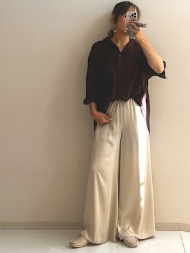 「Maison INNESS（メゾンアイネス）のアイテム」を使った、はちまろさん（レディース・162cm）の秋コーディネート
