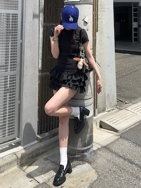 「アイテム（ローファー）」を使った、ibuさん（レディース・163cm）の夏コーディネート
