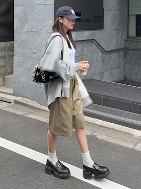 「Dickies（ディッキーズ）のアイテム」を使った、ibuさん（レディース・163cm）の夏コーディネート