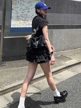 「アイテム（キャップ）」を使った、ibuさん（レディース・164cm）の夏コーディネート