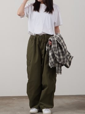 「PRO CLUB （プロクラブ）のアイテム（Tシャツ/カットソー）」を使った、ibuさん（レディース・163cm）の夏コーディネート