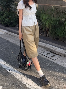 「アイテム（チノパンツ）」を使った、ibuさん（レディース・164cm）の夏コーディネート