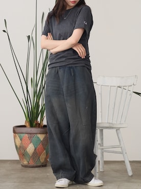 「Champion（チャンピオン）のアイテム」を使った、ibuさん（レディース・163cm）の夏コーディネート