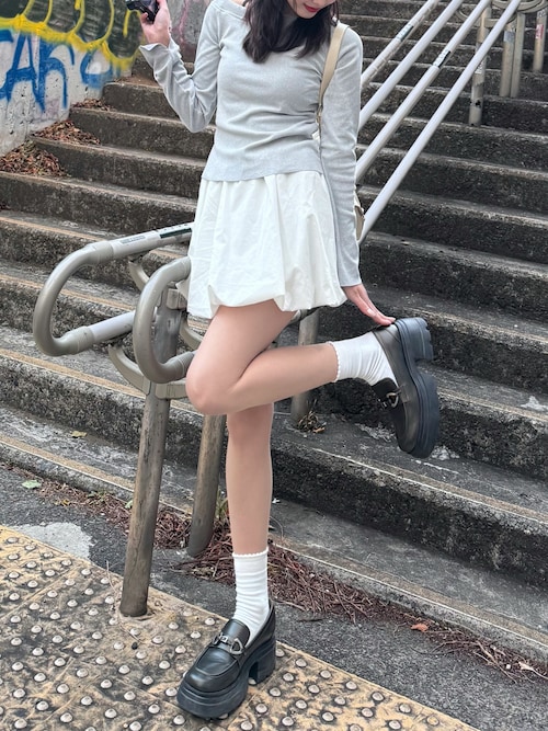 セール】Balloon Simple Mini Skirt/バルーンシンプルミニ