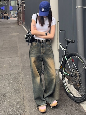 「adidas（アディダス）のガゼルボールド / Gazelle Bold / 厚底スニーカー / アディダスオリジナルス adidas Originals（スニーカー）」を使った、ibuさん（レディース・164cm）の夏コーディネート