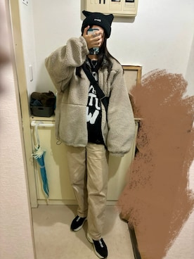 「アイテム（ニットキャップ/ビーニー）」を使った、diamond44さん（レディース・166cm・10代）の冬コーディネート