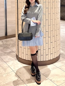 POLO BCSコラボ】シャツレイヤードニットミニワンピース ※BEIGE WEB